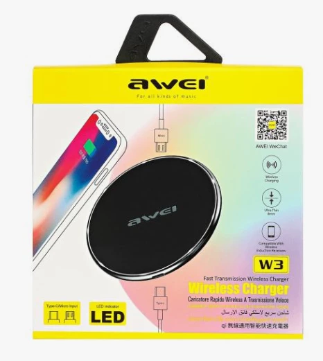 Беспроводное зарядное устройство AWEI W3 (розово-золотое)