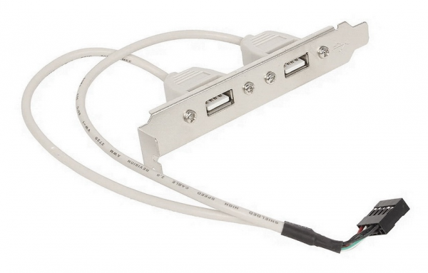 Планка в сист блок на 2 USB2,0, Gembird, CCUSBRECEPTACLE, 10pin