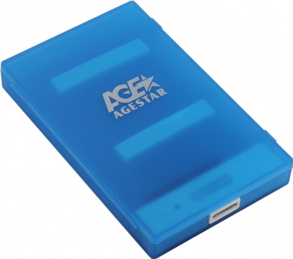 Внешний корпус для HDD/SSD SATA USB3.0 пластик прозрачный 2.5"
